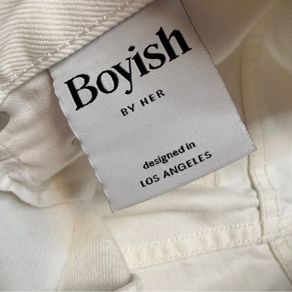 Boyish Billy High Waisted White Distressed Straight Leg High Rise Jeans 28 - Picture 5 of 12